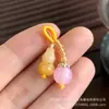 Seda dourada natural jade cabaça pequena elevação antiderrapante mão tecida cabaça de jade pulseira DIY joia pingente acessórios
