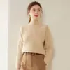 Suéter de cachemira de tres hilos para mujer, suéter de cachemira de color liso para mujer, capa base, estilo cálido engrosado, estilo retro