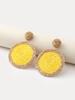 Nueva Llegada Enredadera de Césped Artificial Hecha a Mano Aretes Trenzados Aretes de Estilo Bohemio para Vacaciones Aretes Geométricos Distintivos para Mujer