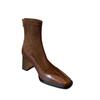 Botas Retro Francesas Slim Botines de Tacón Alto para Mujer 2024 Otoño e Invierno Nuevo Nicho de Gama Alta Cubrepiernas Botas de Moda