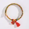 Festival do Barco-Dragão Pulseira de Fio Colorido Fio Vermelho para Mulheres, Pulseira Trançada Feita à Mão, Joia Zongzi, Pulseira para Exame de Admissão ao Ensino Médio, Presente de Feriado