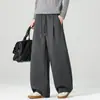 Novidade Outono/Inverno 2026: Calça Casual Masculina de Corte Curvo, Estilo Americano, Pernas Retas, Tecido Air-Layer Pesado, Marca Tendência, Slim Fit
