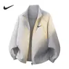 Jaqueta masculina estilo americano 2026 nova primavera e outono marca da moda gola alta casual esportiva jaqueta solta para casal para homens