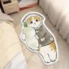 Alfombra Imitación Cachemira Gato de Dibujos Animados Alfombra de Piso para Dormitorio Estilo Hogar Alfombra de Cama Manta de Felpa Antideslizante
