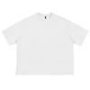 Camiseta de algodão de alta qualidade, estilo curto e largo popular, marca de moda europeia e americana, camiseta masculina pesada, oversized, com ombros caídos