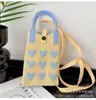 Bolsa de Teléfono Mini Amor Dopamina Bolso Cruzado Tejido Diseño de Nicho Portátil para Hombro Portátil Mini Bolso