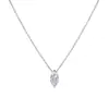 Collar de Plata de Ley 925 con Moissanita Marquise de 1 Quilate para Mujer, Estilo Europeo y Americano, Versátil, Incrustado de Diamantes, Colgante de Alta Gama, Cadena para Clavícula