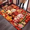 2027 Año de la Oveja Felpudo de Entrada para el Hogar Alfombra Decorativa de Año Nuevo Felpudo Rojo Festivo Felpudo de Entrada Felpudo