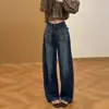 Jeans de Pierna Recta Lavados Retro Desgastados para Mujer 2026 Verano Nuevos Adelgazantes Sueltos Casuales Pantalones de Pierna Ancha Chica Popular