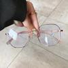 Gafas Nuevas Anti-luz Azul Chiai Estilo Coreano Irregulares Modernas Lisas Lisas Ligeras Marco de Gafas de Metal para Mujeres Miopes