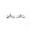 Brincos de Titânio F136 com Zircônia Flor de Ameixa de Três Fileiras G23 Liga de Titânio Joias para Piercing Unhas de Osso da Orelha Unhas da Concha Transfronteiriço
