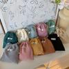 Bolsa cosmética com cordão, bolsa de tecido pequena fofa para carregar na mão, bolsa organizadora de veludo cotelê, bolsa para presente, bolsa para guardar miudezas