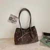 Bolso Tote de Hombro Retro de Lunares de Gran Capacidad de Moda para Mujer 2026 Nuevo con Lazo Casual para el Trabajo
