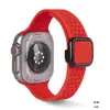 Adequado para Pulseira de Relógio Apple iWatch, Estilo Perfurado Nike Silicone Fivela Quadrada Dobrável Pulseira Esportiva Magnética S1-10