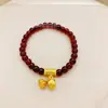 Las cosas buenas vienen en pares, Colgante de Loto Chapado en Oro, Exquisito y Versátil, Pulsera de Lujo Ligero de Alta Gama para Mejor Amiga al por Mayor
