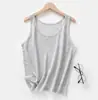 Fular de Lino Lyocell para Mujer Verano Nuevo Estilo Ropa Exterior Top Base Interior sin Mangas Chaleco de Punto a Rayas con Cuello Redondo