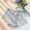 Encaje para mujer de talle medio sin costuras ultradelgado levanta glúteos talla extra gordo mm200 kg caliente hueco sexy triángulo malla