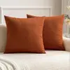 Almohada de Terciopelo Amazon Color Sólido Sala de Estar Lujo Ligero Cuadrada Funda de Almohada Cubierta de Cojín Mesita de Noche Bolsa Suave Almohada