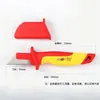 Cuchillo pelacables LiTuiLi, cuchillo pelacables de alta tensión VDE, cuchillo de electricista aislado, cuchillo de gancho de hoja recta, cuchillo pelacables para electricistas