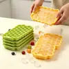Molde de Bandeja de Hielo de Silicona para Uso Doméstico con Tapa, Dispositivo Creativo de Congelación Rápida de Cubitos de Hielo con Forma de Panal, Molde para Bebidas Frías de Verano