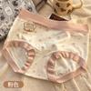 Ropa interior de estilo dulce con lazo lindo para mujer, jacquard de tiro medio, entrepierna antibacteriana 7A, transpirable y cómoda, calzones para niña