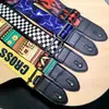 Correa de guitarra para guitarras acústicas y eléctricas, bajo, ensanchada y engrosada, no requiere agujeros, correa de poliéster estampada, unisex
