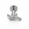 Joyería para Piercing de Labio de Aleación de Titanio F136 para Mujeres, Popular en Europa y América, con Circonita Marquesa, Tornillos para Labio y Lengua de Body Piercing, Venta al por Mayor