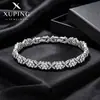Pulsera Xuping totalmente incrustada con gemas artificiales, joyería elegante de lujo ligero para mujer, accesorio lujoso de aleación de cobre para vestidos de noche