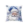 Decoración del hogar, sala de estar, sofá, cojín, almohada, dormitorio navideño, patrón de muñeco de nieve azul, estilo Ins, funda de almohada