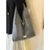 Bolso de Hombro de Lana Bordado de Estrella Retro Coreano Nuevo Bolso Tote Casual Simple para el Trabajo Gran Capacidad Bolso de Axila