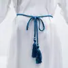 Cinturón de Borlas Tejidas Delgado para Mujer Cuerda de Lazo Coreana Decoración de Nudo para Falda Cadena para la Cintura Cuerda para la Cintura Estudiante