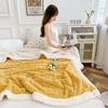 Manta de Forro Polar de Cordero de Invierno de 500 g/m² en Stock Transfronterizo, Manta Jacquard de Terciopelo de Algodón de Doble Capa Tafetán Cómoda, Cálida y Amigable con la Piel