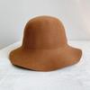Chapéu de lã estilo japonês feminino outono e inverno onda curl britânico retro all-match chapéu de pescador chapéu de bacia de aba larga estilo coreano
