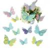 Papel Tapiz Decorativo Estéreo Mariposa Recortada en 3D Transfronteriza Doble Capa Textura Metálica Mariposa Simulada Mixta Pegatina de Pared
