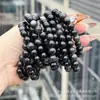 Cristal Fantasma Verde Círculo Único Design Original Alta Mercadoria Pulseira Joias com Contas Pulseira Turmalina Obsidiana Prateada Mulheres