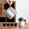 Juego de Té Kung Fu para Viajes a la Montaña Estilo Japonés Taza Expresa Una Tetera Cuatro Tazas Equipo Portátil para Té de Viaje al Aire Libre