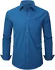 Camisa de manga larga para hombre Amazon transfronteriza, camisa elástica en cuatro direcciones con bolsillos, camisa blanca, ropa para hombre, atuendo profesional sin arrugas