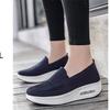Zapatos de Mujer Slip-on Casuales Perezosos de Suela Gruesa con Cámara de Aire Zapatos Deportivos Rocking Transfronterizos Tejidos Voladores Tenis de Mujer