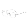 Gafas Sin Montura Ultraligeras de Titanio Puro para Mujer, Mismo Estilo que las Gafas Elegantes de Dama de Alta Inteligencia 9048 de Karin, Montura Polygonal 54