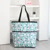 Bolsa de Almacenamiento Plegable Ecológica con Cremallera para Supermercado, Gran Capacidad, Tela Oxford Gruesa y Duradera, Bolsa de Mano para Compras Doméstica