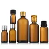 Gotero de cabeza de plástico marrón botella de aceite esencial sub-botella esencia cosmética líquida botella vacía vidrio a prueba de luz botella pequeña de muestra