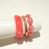 Set retro de resina de tres piezas transfronterizo, pulsera de cuentas color block, moderna y única para mujer, accesorio de pulsera geométrico en capas