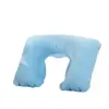 Almohada inflable de flocado de PVC almohada multifuncional para viajes oficina siesta tipo U almohada para el cuello venta al por mayor