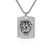 Comércio Exterior E-commerce Popular Europeu e Americano Estilo Hip-Hop Cabeça de Leão Cheia de Diamantes Colar de Aço Titânio Tendência Masculina Pingente Hip-Hop