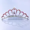 Tocado de corona para niños, corona de princesa con diamantes de imitación, peine para el cabello, regalo de cumpleaños para niña pequeña, accesorios para el cabello de bebé, peine, joyería