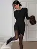 Vestido Corto Ajustado al Cuerpo de Moda Europea y Americana Transfronterizo Estilo 2026 con Mangas Volantes y Cuello Redondo Vestido de Verano