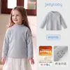 Camiseta de Manga Larga de Invierno con Forro Polar Jerry Baby para Niños y Bebés, Ropa Cálida de Otoño para Niñas de 5 Años, Camiseta Base