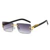 Gafas de Sol Modernas Sin Montura para Hombres y Mujeres, Gafas de Sol Modernas con Patillas de Leopardo, Venta al por Mayor de Gafas Transfronterizas