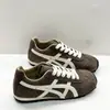 Zapatos de Entrenamiento Alemanes Rojos Versátiles Populares Yomuni para Mujer, Zapatos Deportivos Casuales de Cuero Genuino Tiger, Zapatos de Running Versátiles con Suela Suave de Moda