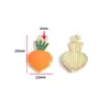Acessórios de Joias de Liga Metálica com Gotejamento de Óleo Pingente de Coelho Branco Pequeno Cenoura Pulseira DIY Chaveiro Pingente Decorativo W511